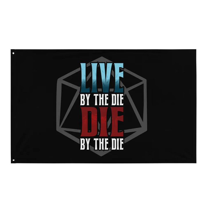 Live by the Die, Die by the Die Horizontal Flag (Black) product image (1)