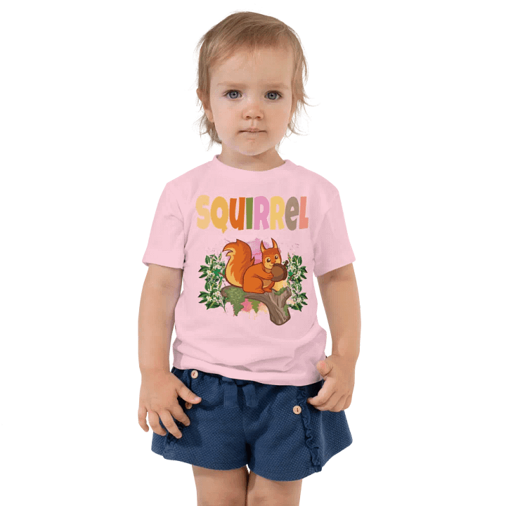 Squirrel Colorful Funny Cute Bella +Canvas Toddler T-Shirt – Funny Shirt, Best Gift for Kids product image (1)