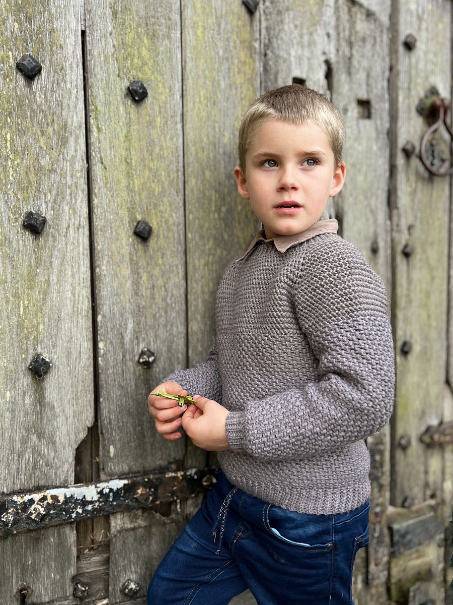 HERRINGBONE MOSS CHILD SWEATER CROCHET PATTERN product image (3)