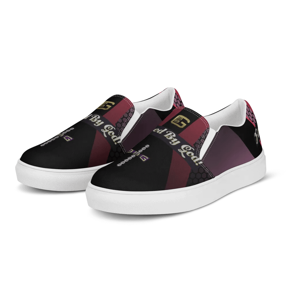 BBG Diamond Cross Black and Purple Men's Slip Ons V2 product image (3)