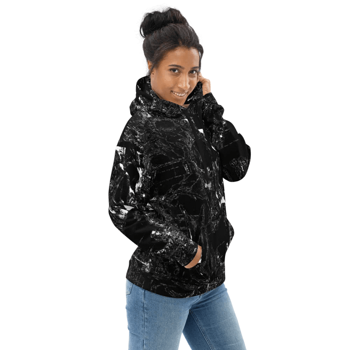 Distorted Chaos All-Over Print Recycled Unisex Hoodie Sublicolor 140 product image (2)