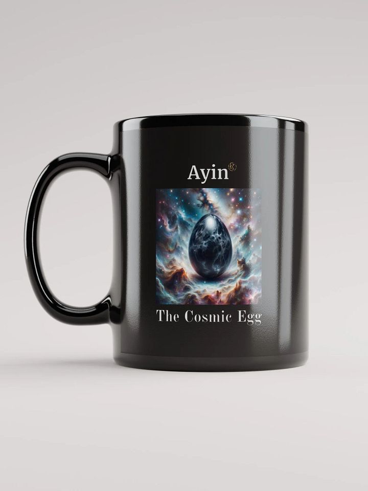 Ayin: the Cosmic Egg | Black Glossy Mug product image (2)