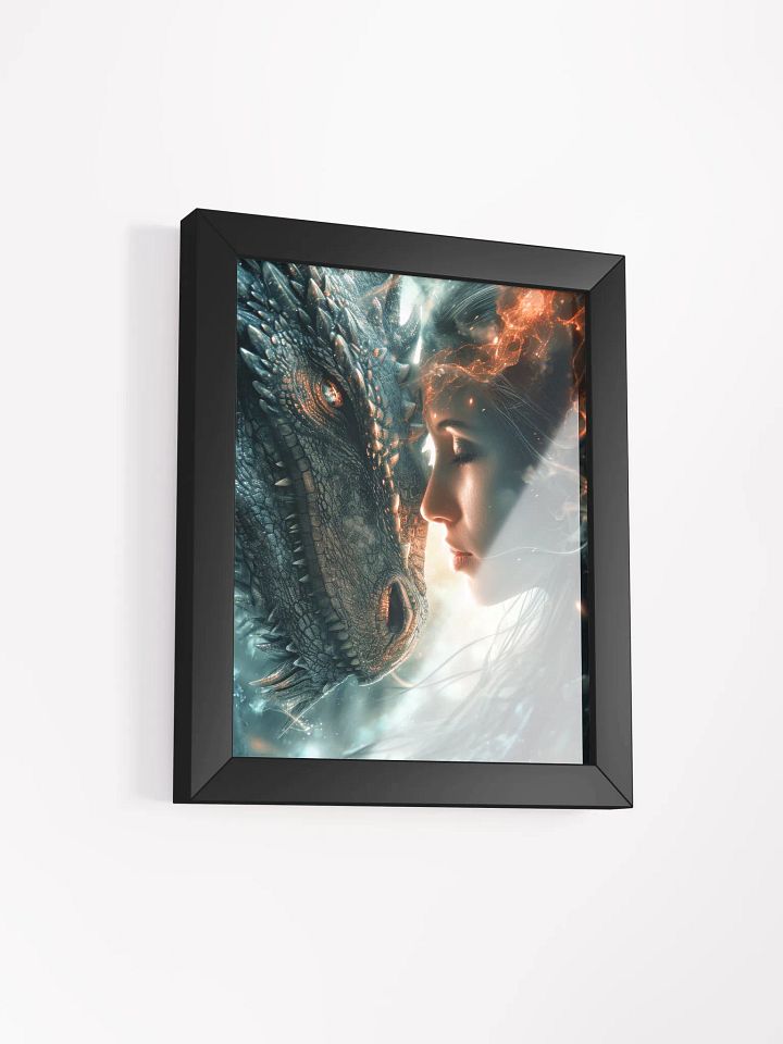 Girl connecting with her dragon 01 - Framed High Quality Matte Poster product image (11)