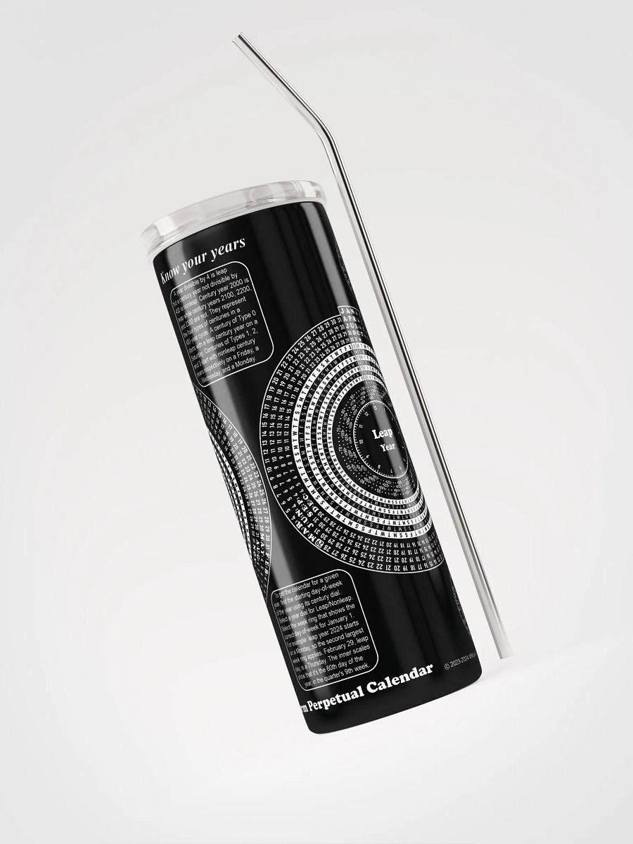 Spiriform Perpetual Calendar Stainless Steel Tumbler product image (3)