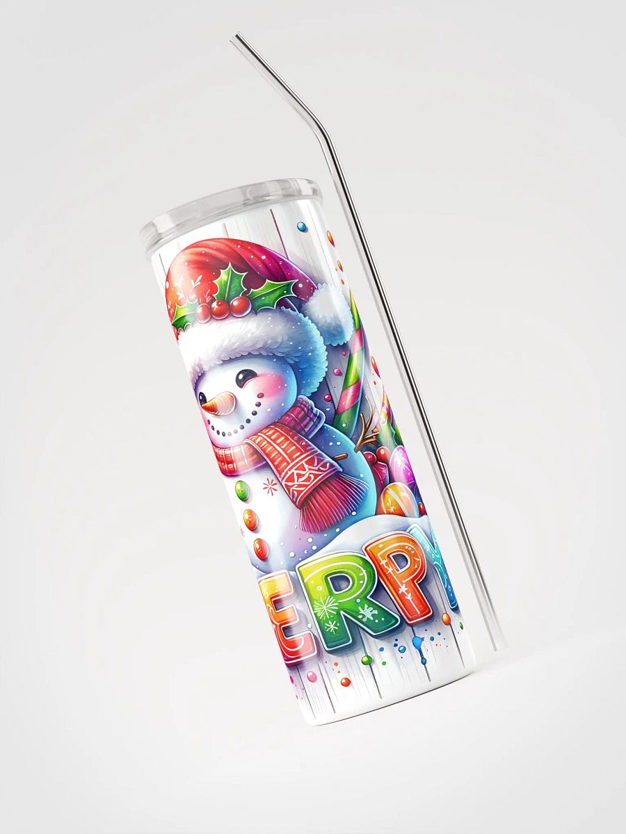 Cheerful Holiday Snowman Stainless Steel Tumbler product image (6)