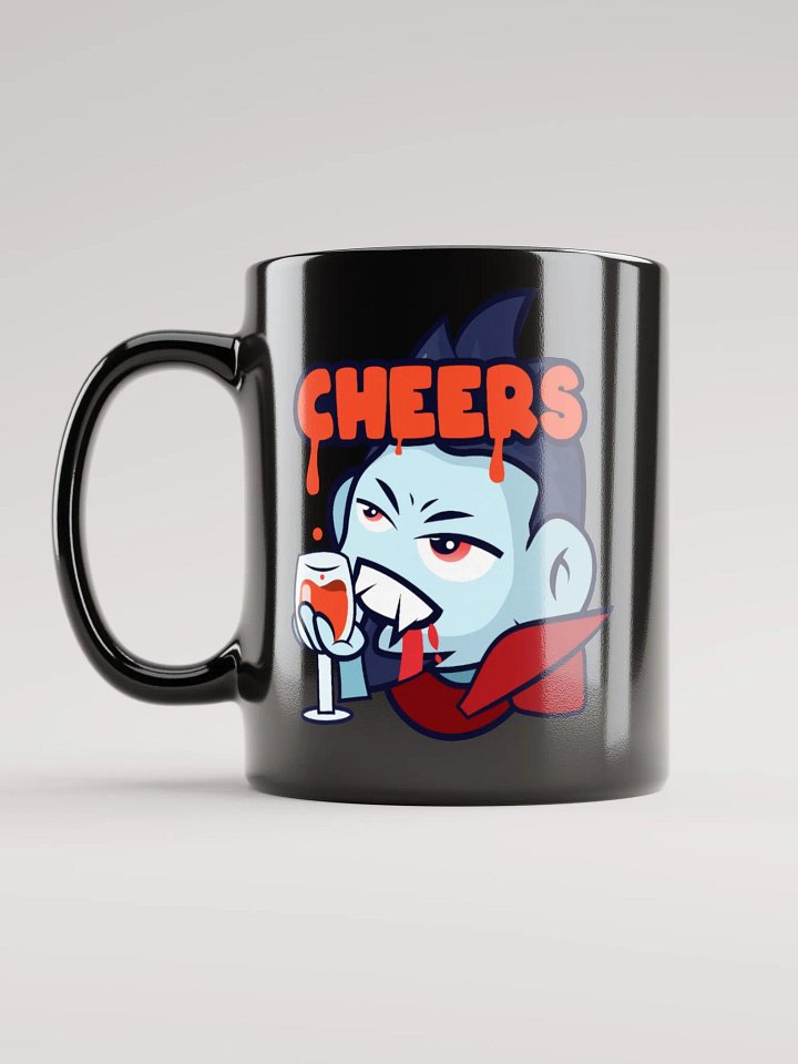 DRACULA CHEERS GLOSSY BLACK MUG product image (1)
