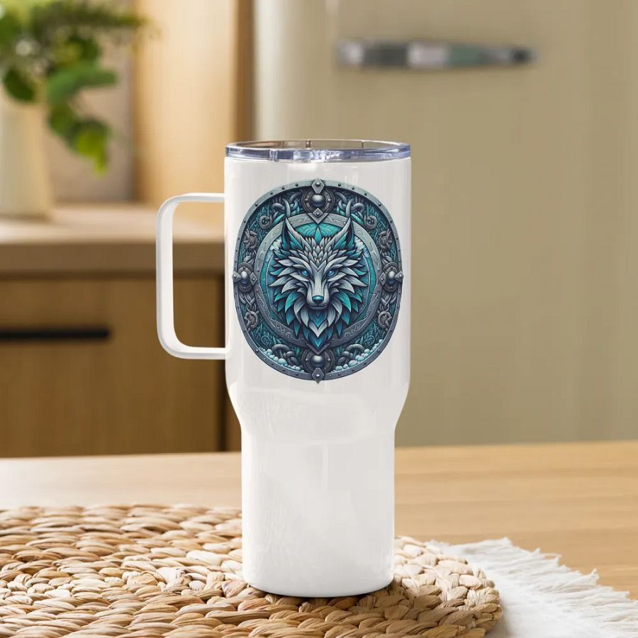 Mystic Wolf Shield Travel Mug product image (10)