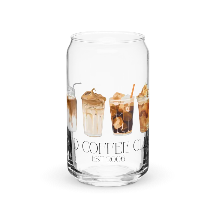 Iced Coffee Club Print Glass Can Cup With Or Without Lid product image (2)