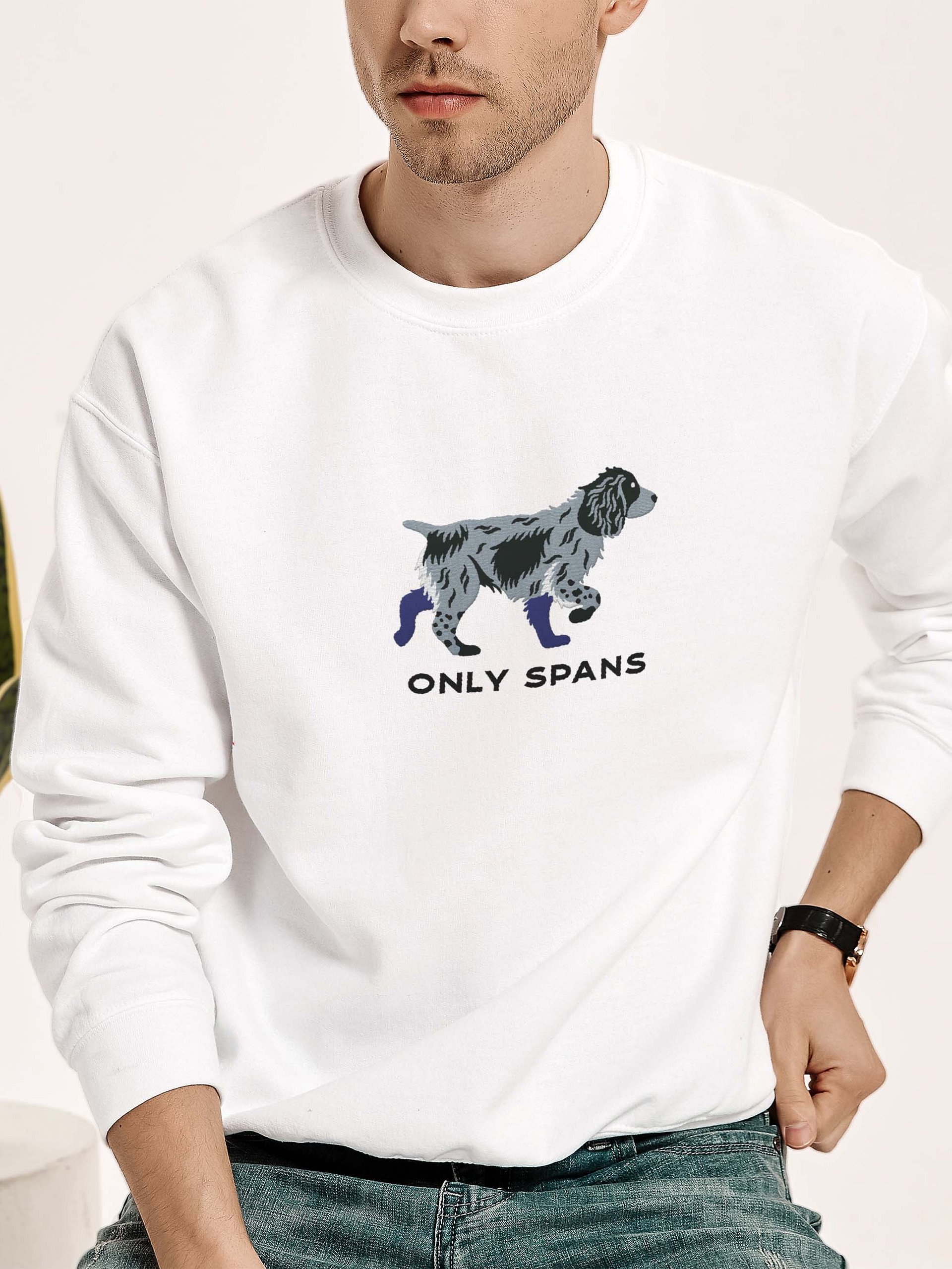Only Spans Sweatshirt (Embroidered) of a Working Cocker Spaniel(Blue Roan) product image (2)