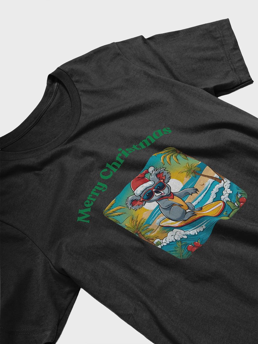 Festive Koala Surf Scene Merry Christmas T-Shirt - Green product image (3)