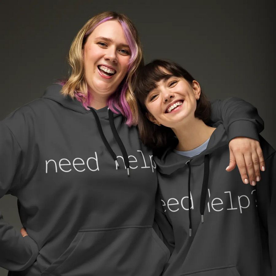 need help? RTFM! hoodie (darker grayscale mode) product image (9)