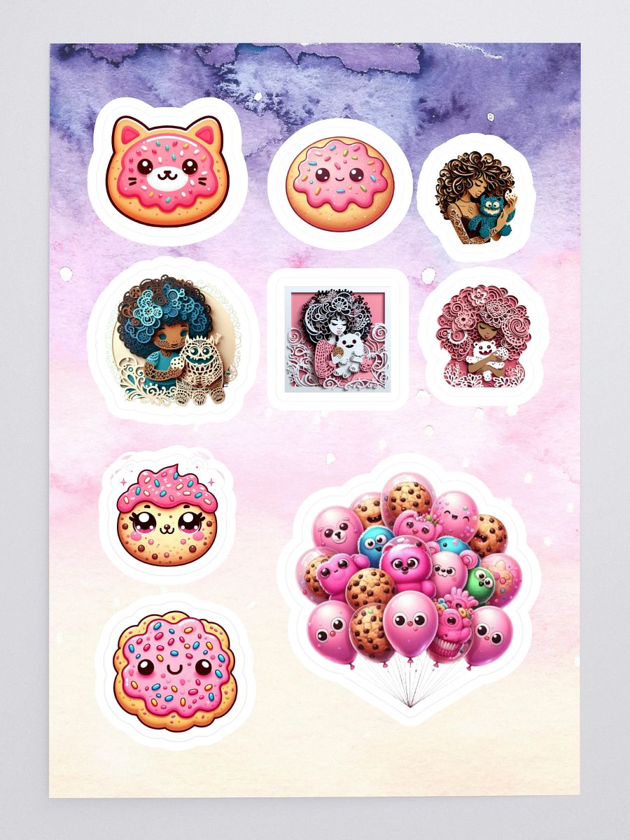 Whimsical Cookie and Character Sticker Sheet product image (3)