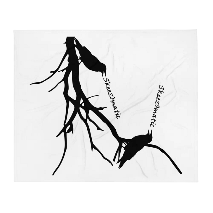 SkeezOmatic raven print throw blanket product image (2)