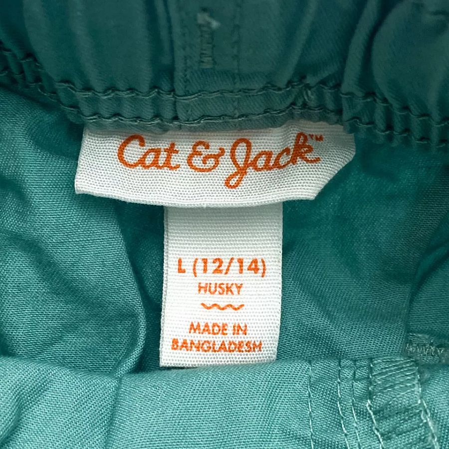 Cat & Jack Boys Size L 12/14 Husky Pull-On Drawstring Shorts West Coast Green product image (7)