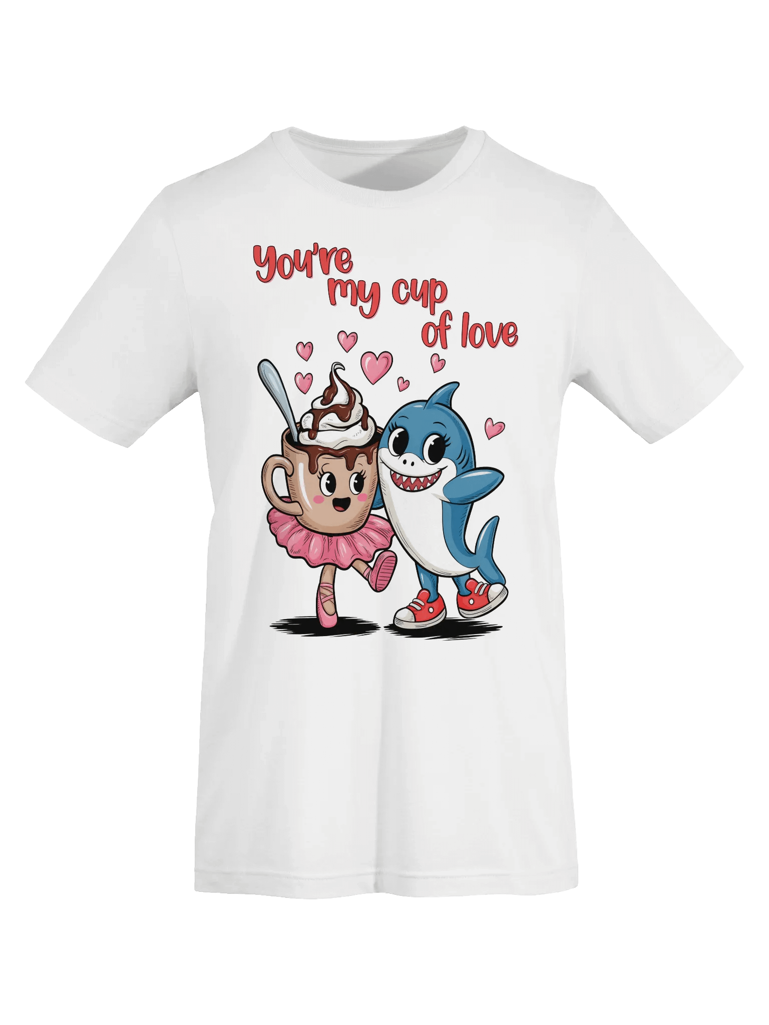 Tralalero Tralala and Cappuccina Ballerina – Cute Cartoon Couple Tee product image (4)