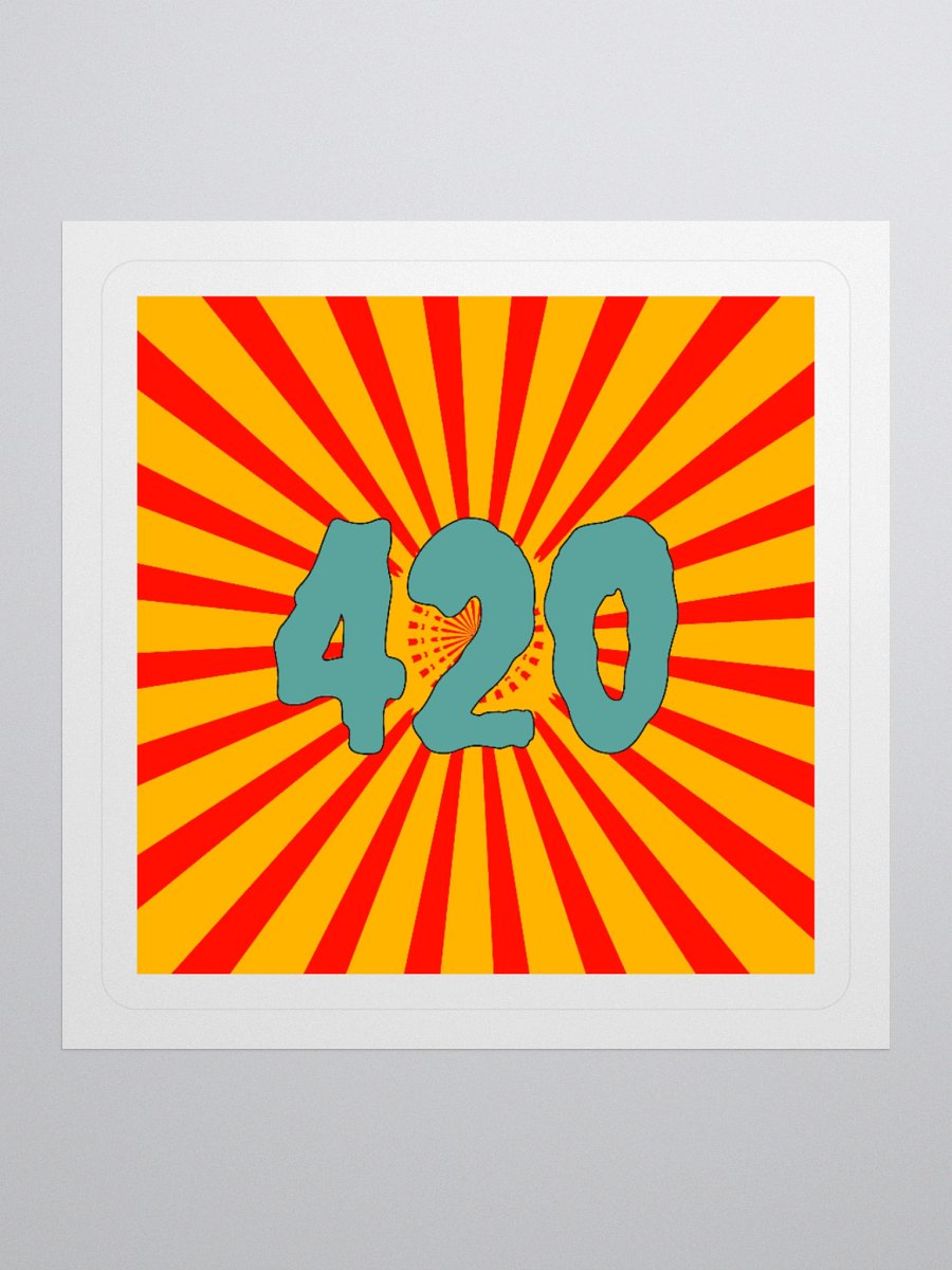 420 Cannabis Circus Stripes Sticker, Creepy Carnival Summertime Stoner Sideshow Art, Blue Gold Red Weird Weed Clown Lover Odd Gift product image (1)