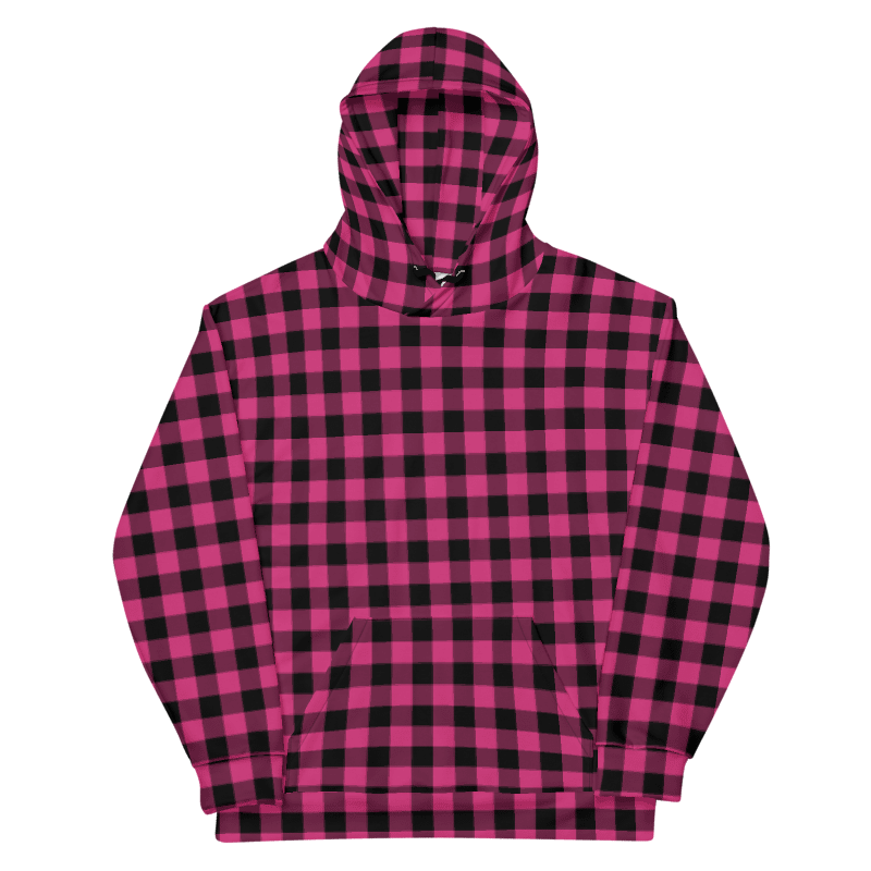 Pink Buffalo Checkered Plaid Hoodie product image (6)