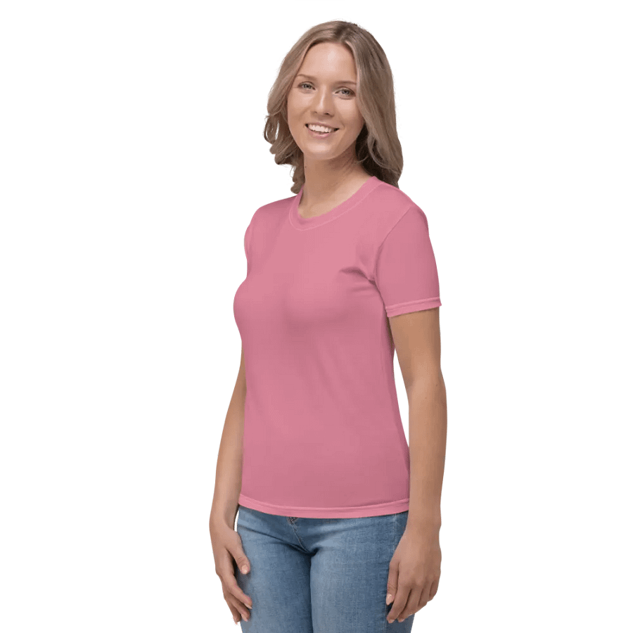 Plain Dusty Pink Light Summer Women's Crewneck Polyester Heavyweight Premium T-Shirt by Treasure Pie product image (3)