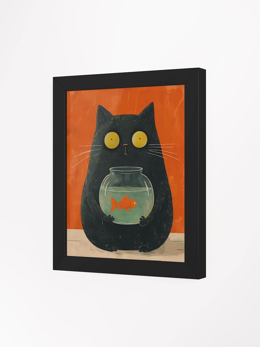 Whimsical Cat and Fishbowl Poster product image (4)