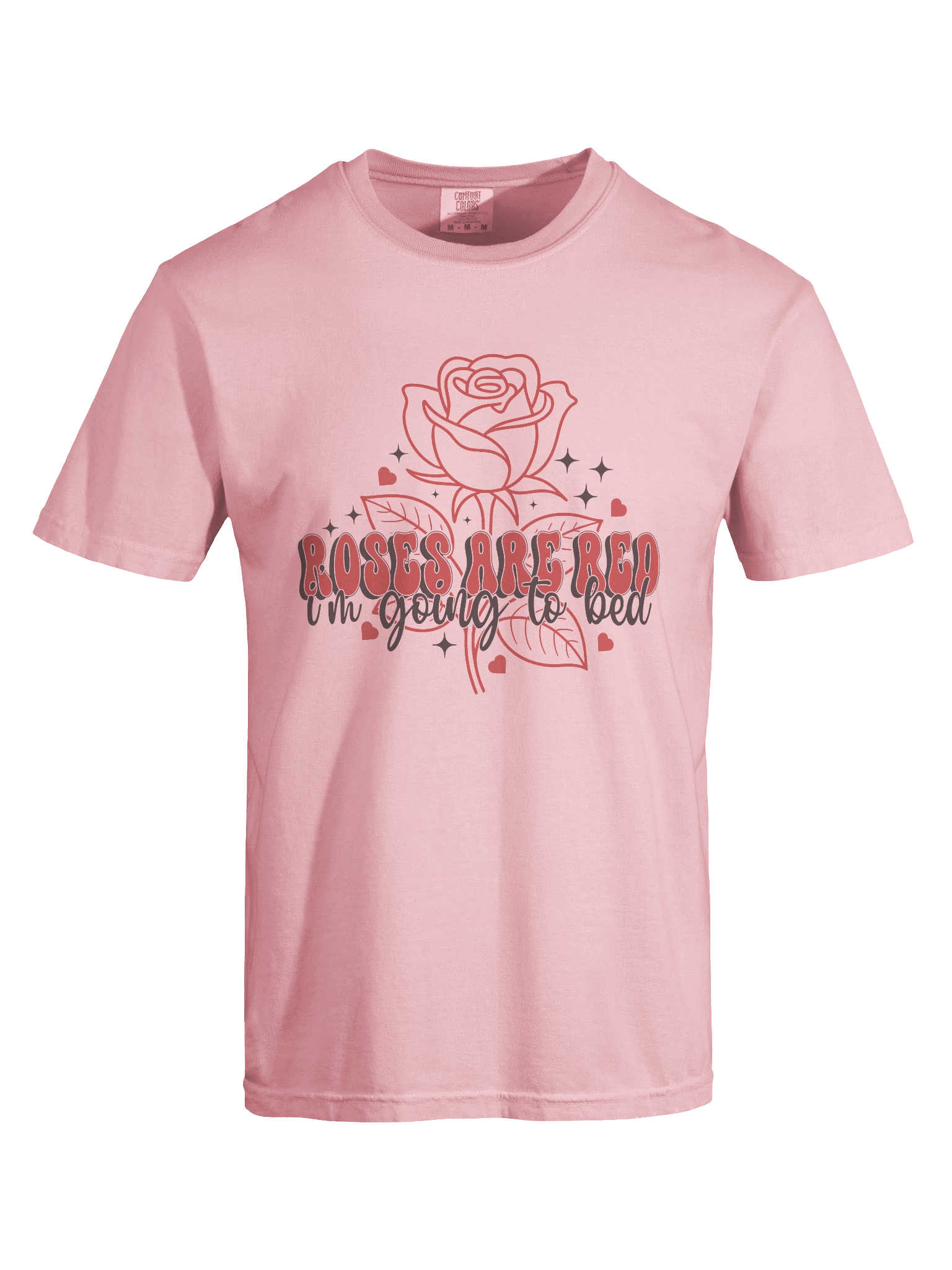 “Roses Are Red I'm Going to Bed” Floral Graphic T-Shirt product image (2)
