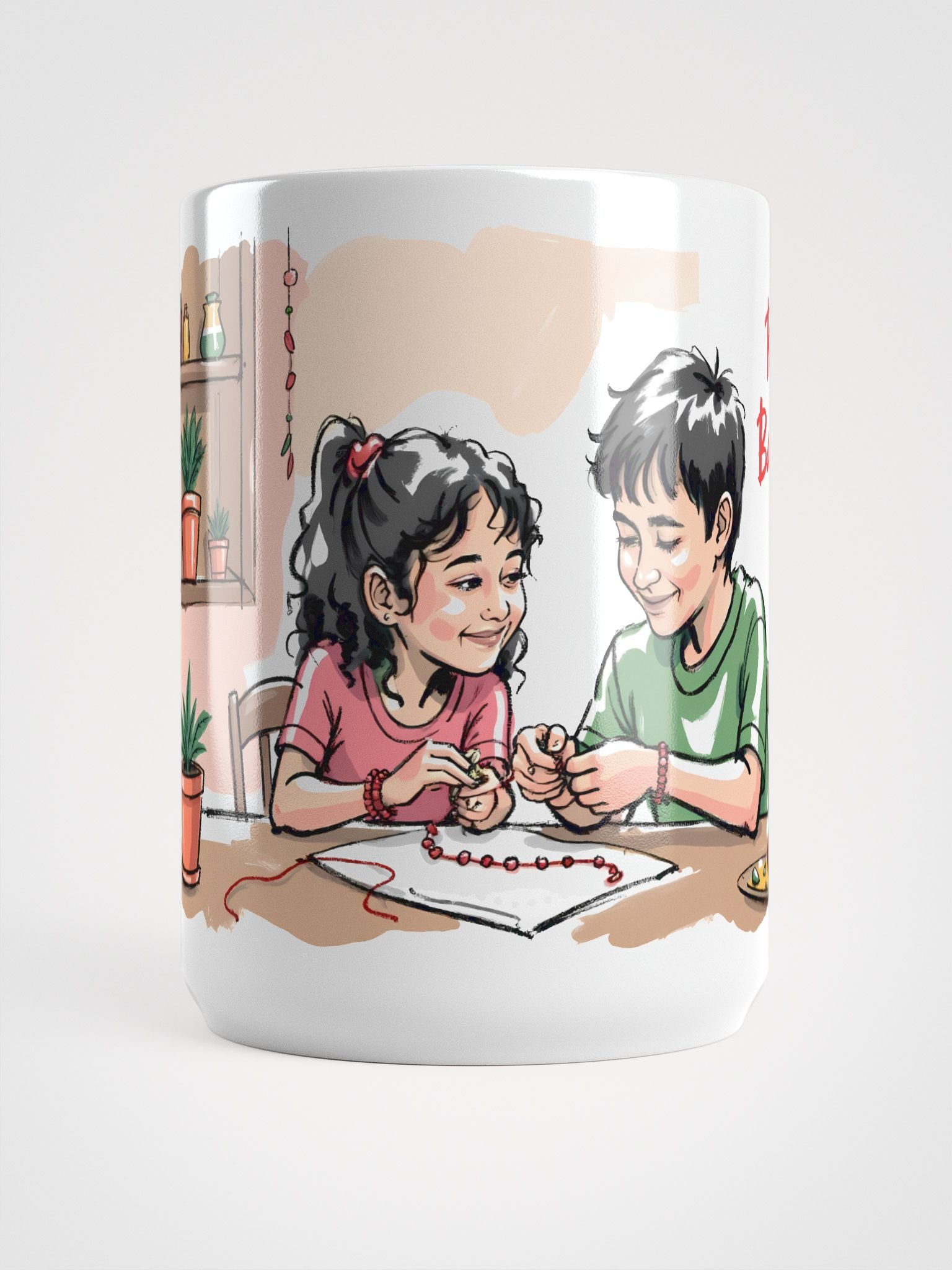 Traditional Raksha Bandhan: Sister’s Love in Art Glossy Mug product image (5)