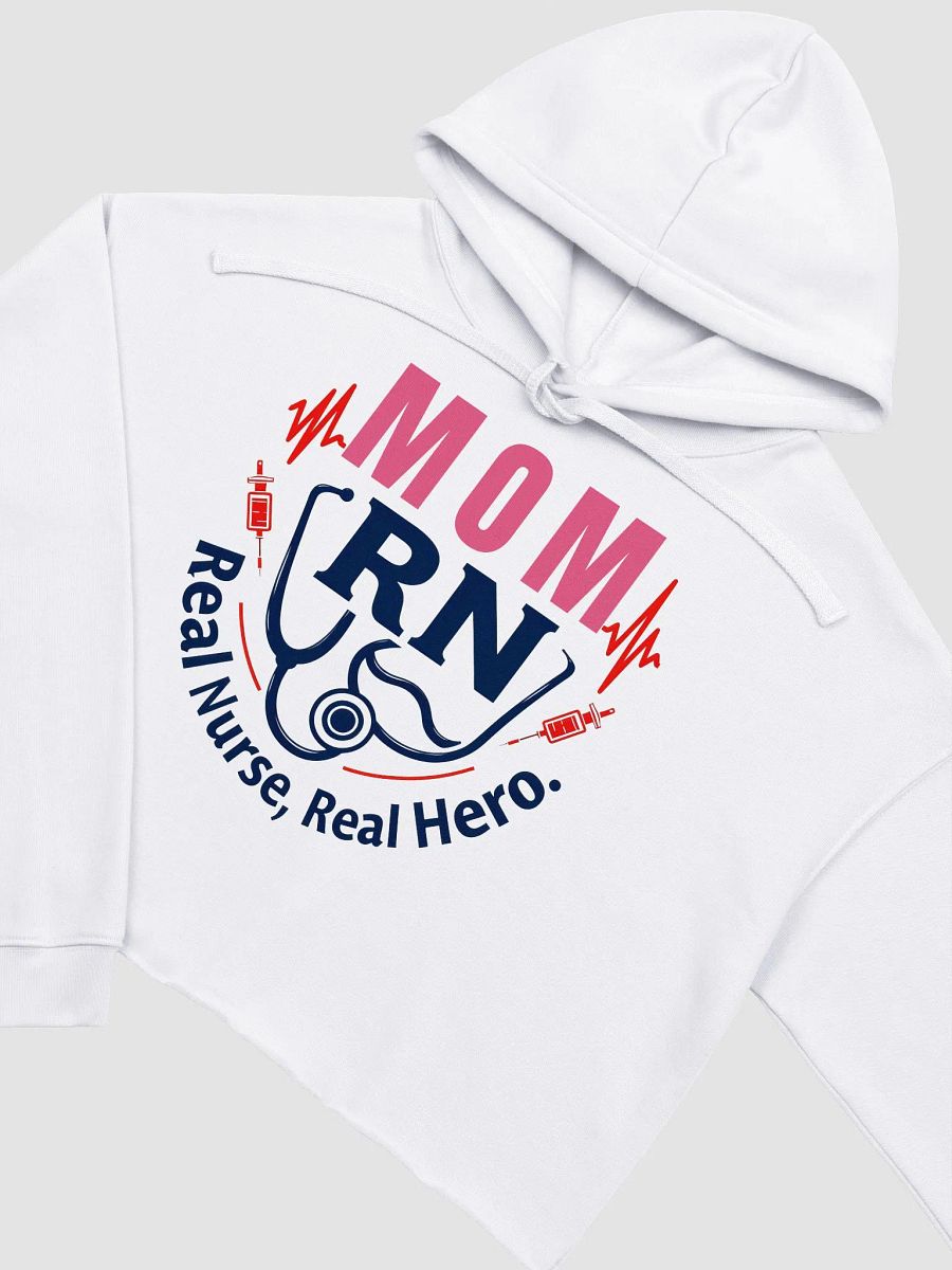 Mom RN, Real Nurse, Real Hero Crop Hoodie product image (14)