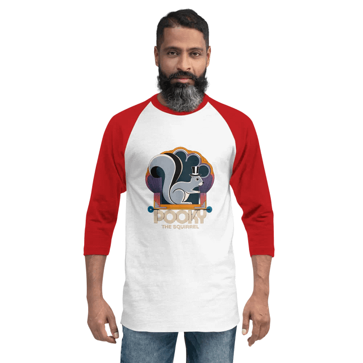 Pooky the Squirrel Stylized Raglan Tee product image (2)