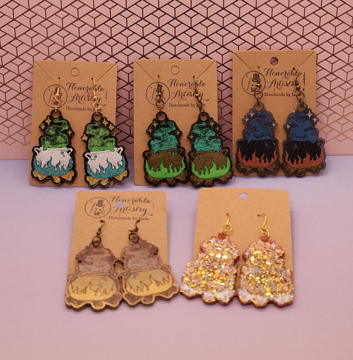 Steaming Cauldron Earrings product image (2)
