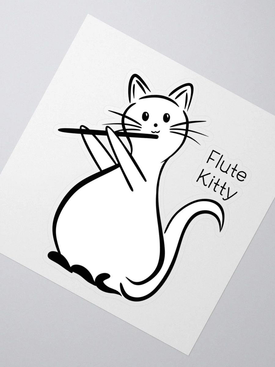 Whimsical Kiss Cut Flute Kitty Sticker product image (2)