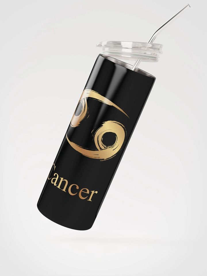 Golden Cancer Zodiac Stainless Steel Tumbler: Cosmic Elegance! ♋ product image (2)