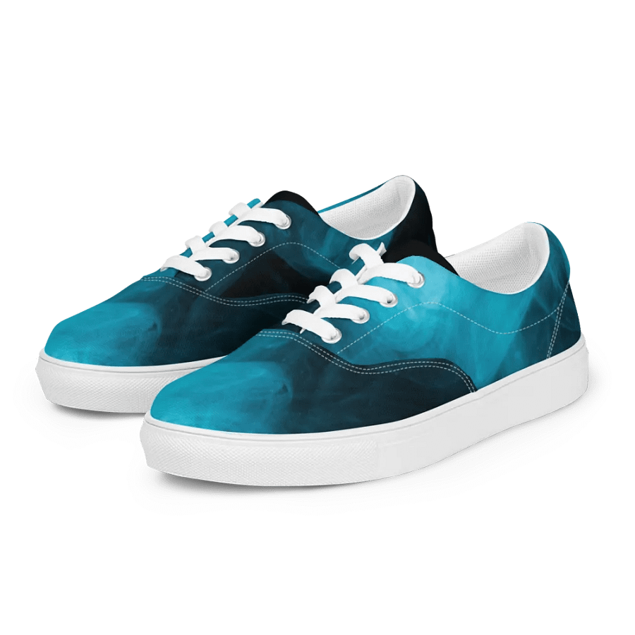 Ethereal Blue Smoke Swirl Men's Canvas Shoes product image (12)