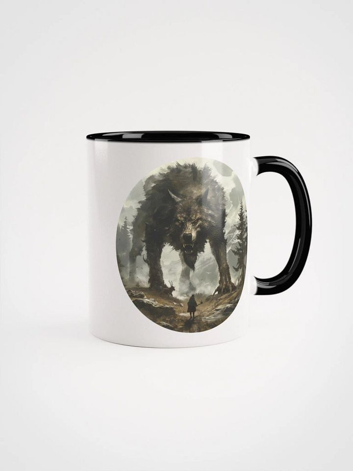 Fenrir - The Monstrous Wolf of Norse Mythology Ceramic Mug with Black Color Inside product image (2)