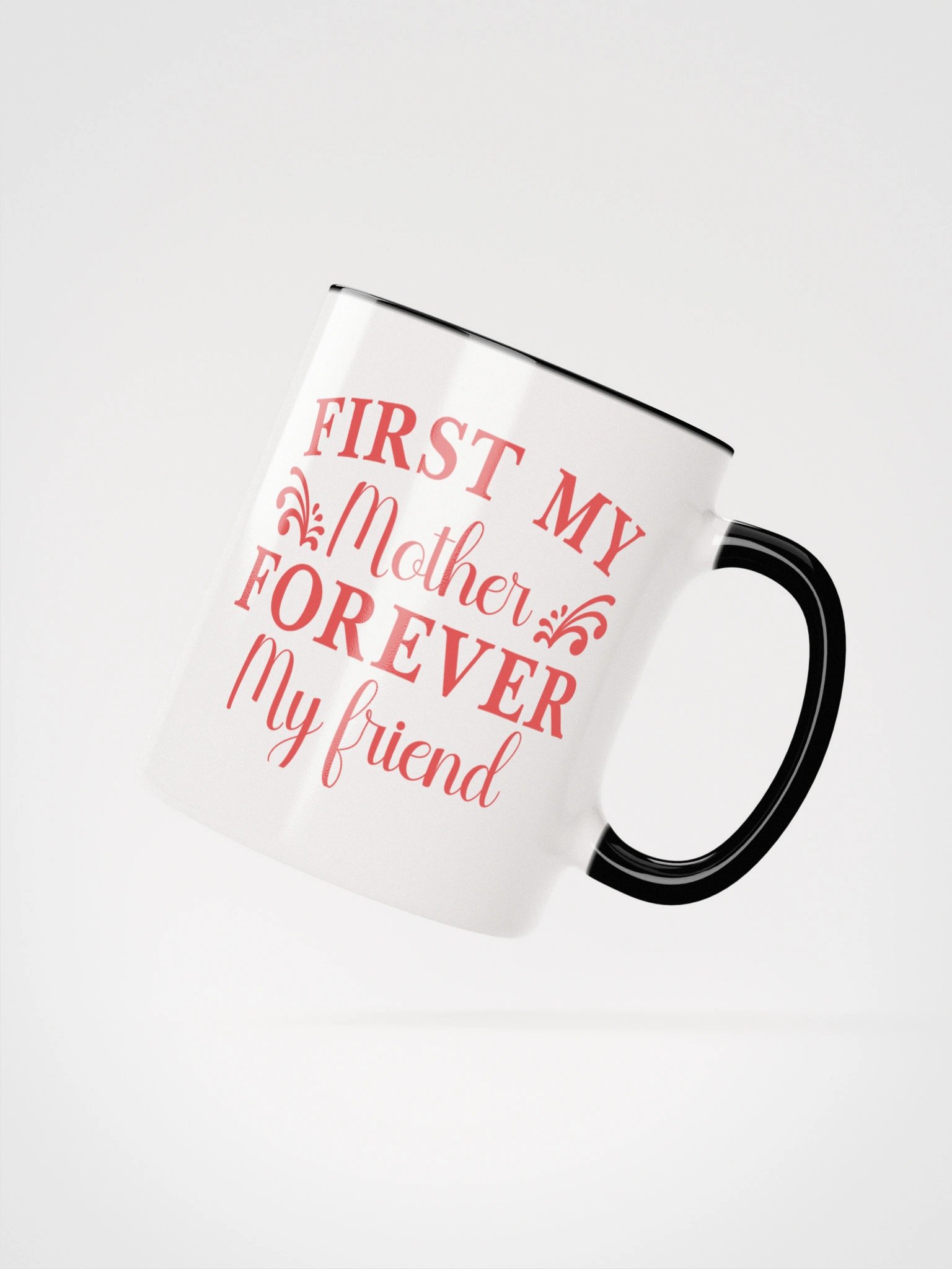 Stylish Mom and Kid Affection Pose Art Ceramic Mug with Color Interior product image (3)