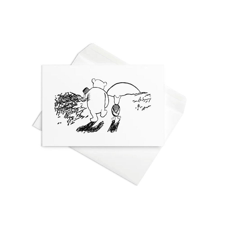 Pooh Bear & Piglet Sunset Card w/envelope - Blank Interior product image (7)