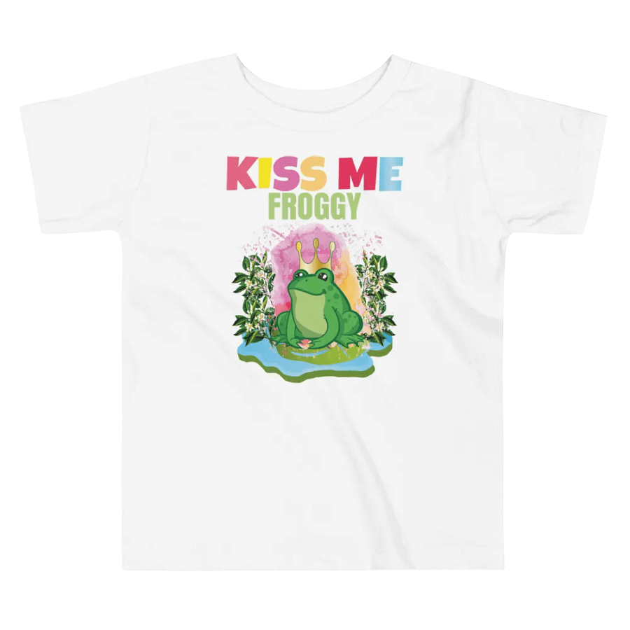 Kiss Me Froggy Colorful Funny Kids T-Shirt – Trendy Bella + Canvas Toddler Funny Shirt product image (5)