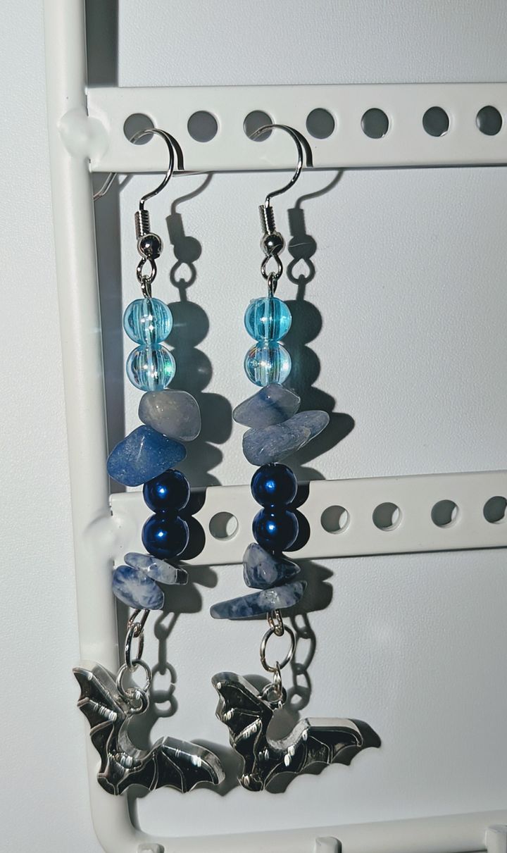 Sodalite Bat Earrings! product image (2)