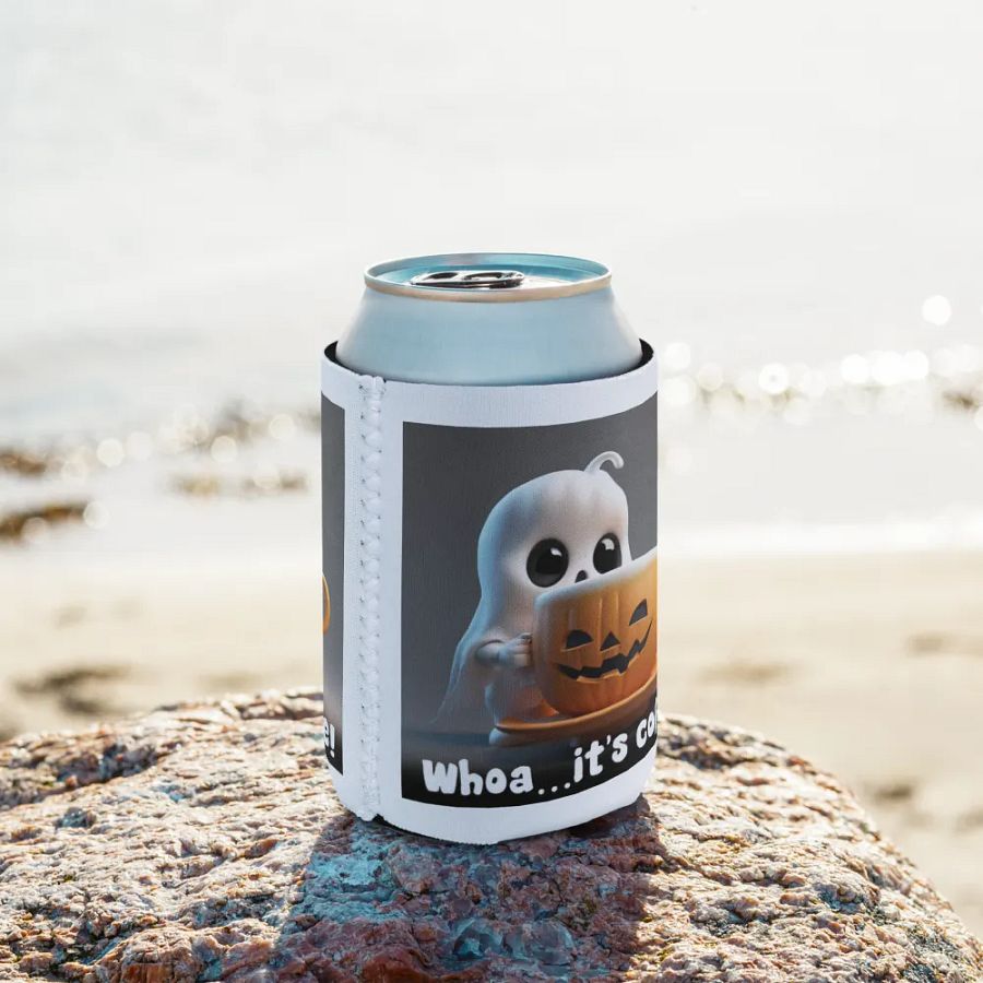 Spooky Coffee Ghost Can Cooler product image (10)