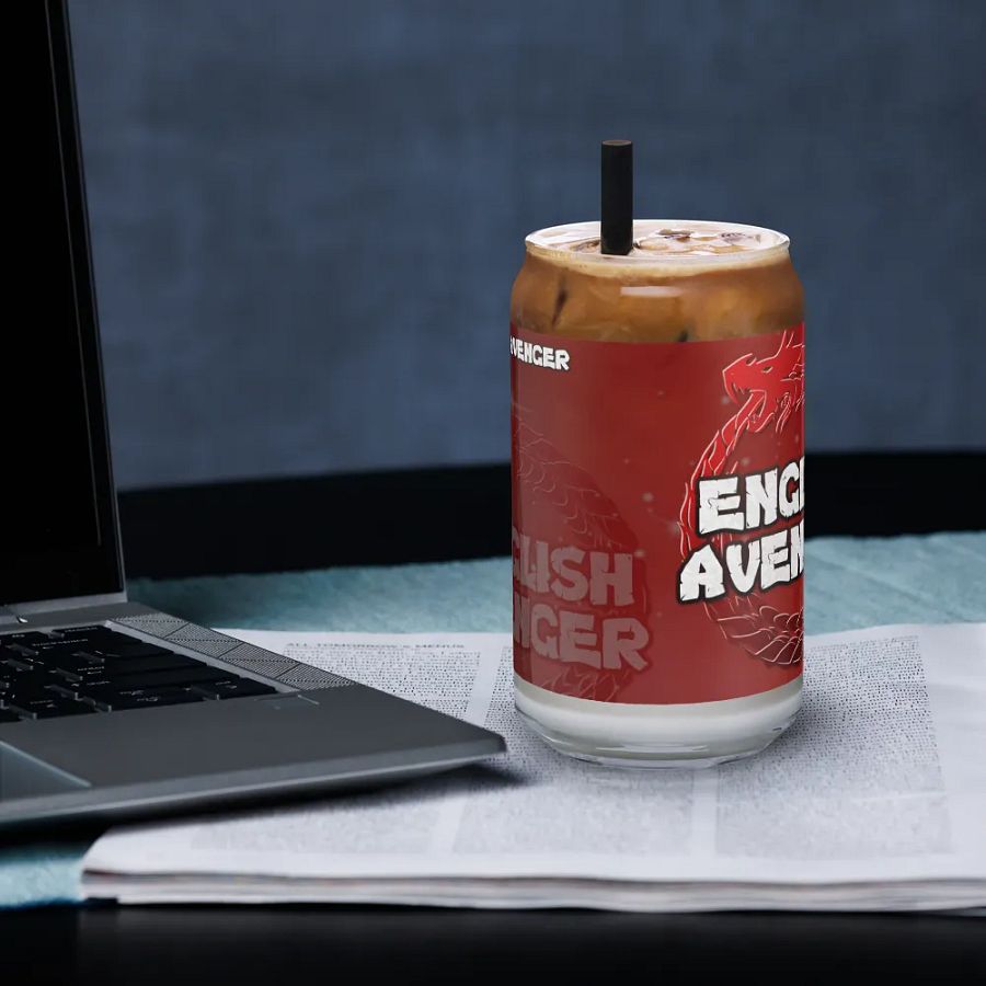 English Avenger Logo Graphic Can Shaped Glass product image (3)