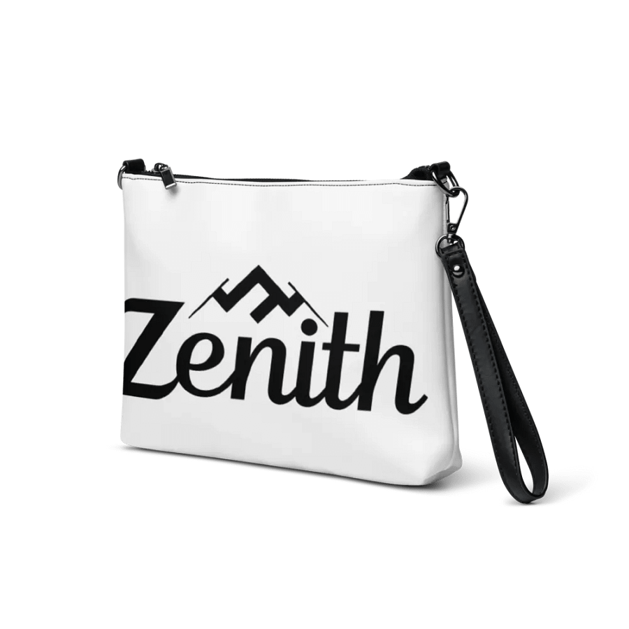 Zenith All-Over Print Crossbody Bag - White Minimalist Design with Elegant Cursive 'Zenith' product image (3)