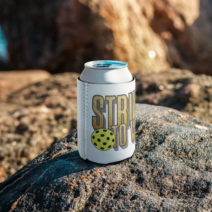 Strive To Win Pickleball Golden Can Cooler product image (8)