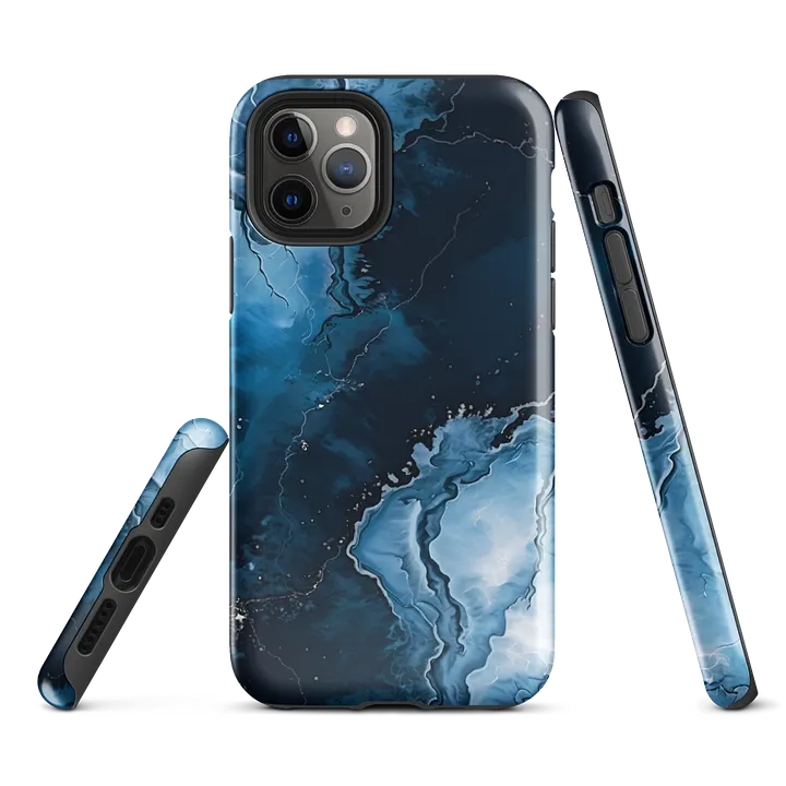 Tough Phone Case for iPhone® - Blue Marble Slab Painting product image (1)