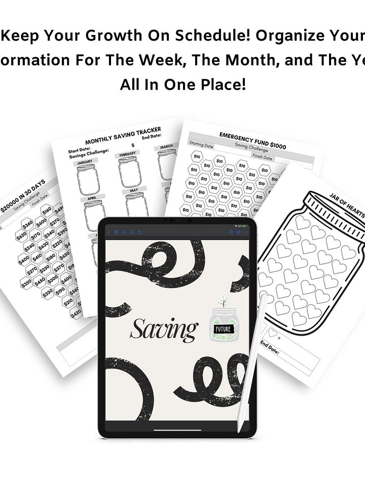 Printable 2025 Digital Saving Challenges | iPad Planner | GoodNotes Planner | Minimal product image (1)