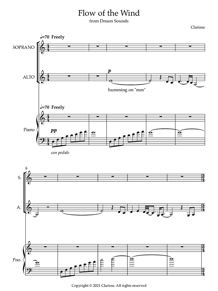 Flow of the Wind (voice and piano) - Sheet Music product image (1)