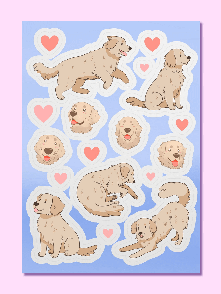 Light Golden Retriever Sticker Sheet product image (1)
