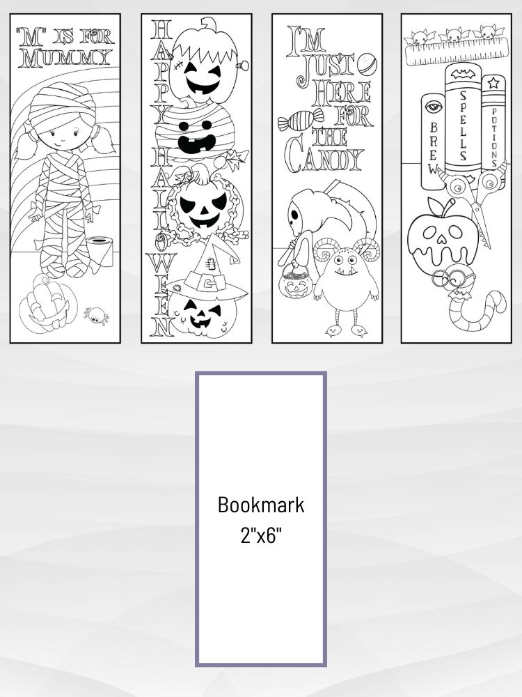 Printable Halloween Coloring Bookmarks - 2