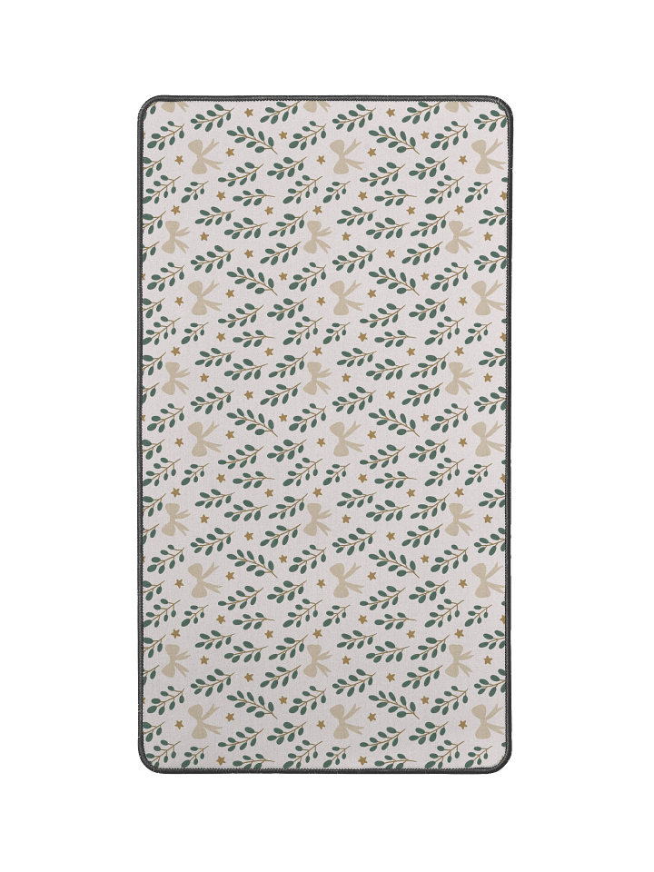 Ribbons & stars botanical Christmas desk mat. Premium holiday workspace mat product image (1)