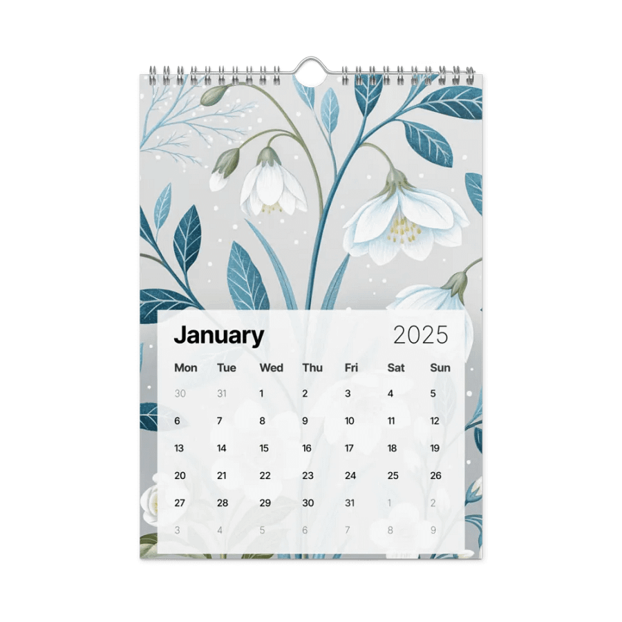 SEAMLESS FLORAL PATTERN WALL CALENDAR 2025 product image (6)