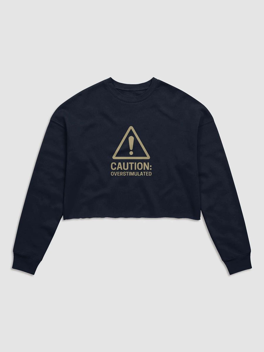 “It’s all a bit!!!” (sm. lined design, #E1CA8D) Women's Fleece Crop Sweatshirt product image (10)