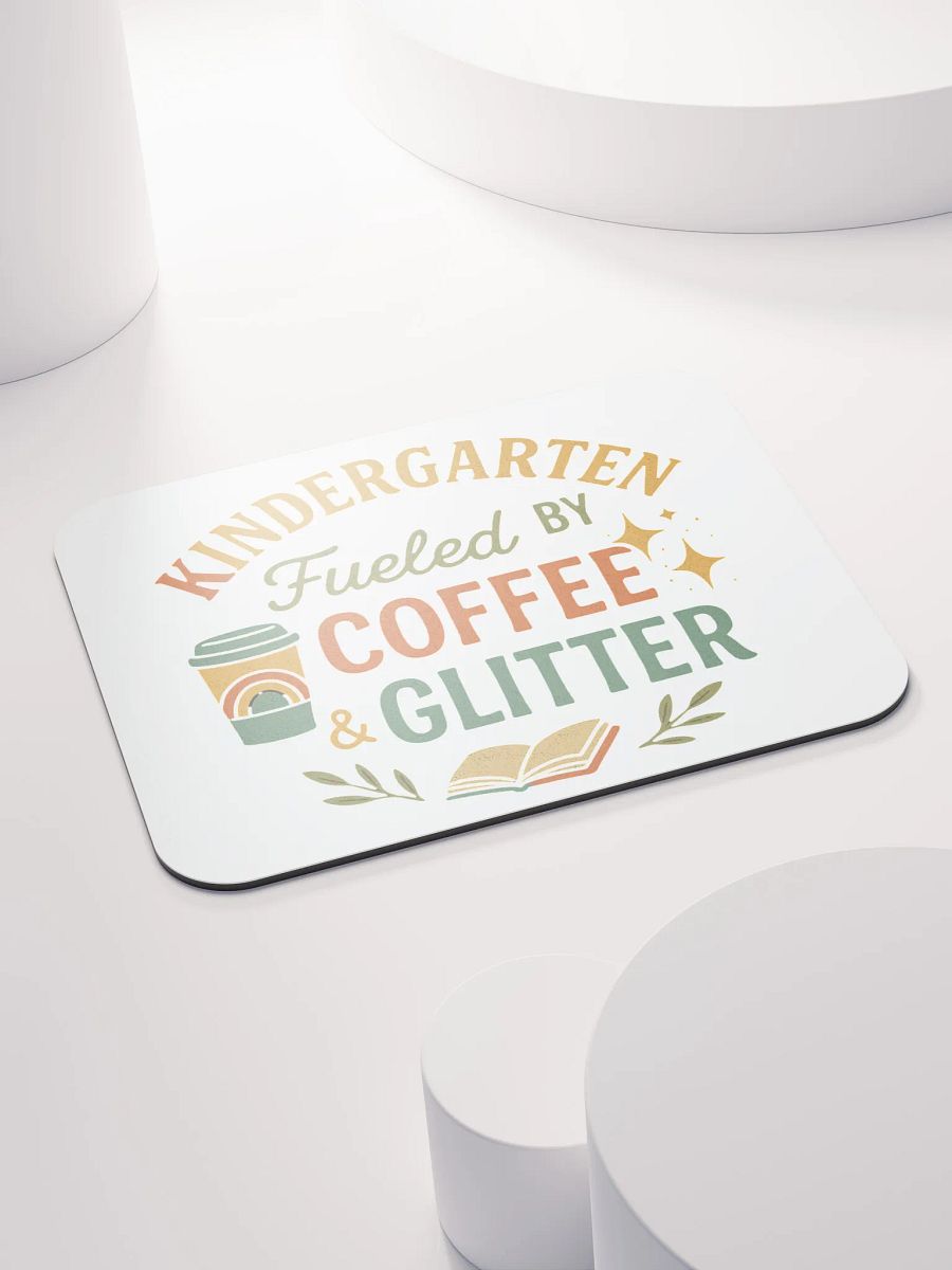 Fueled by Coffee & Glitter Mouse Pad – Teacher Desk Accessory product image (4)