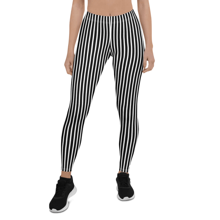 Black/White Stripe Print Leggings product image (1)